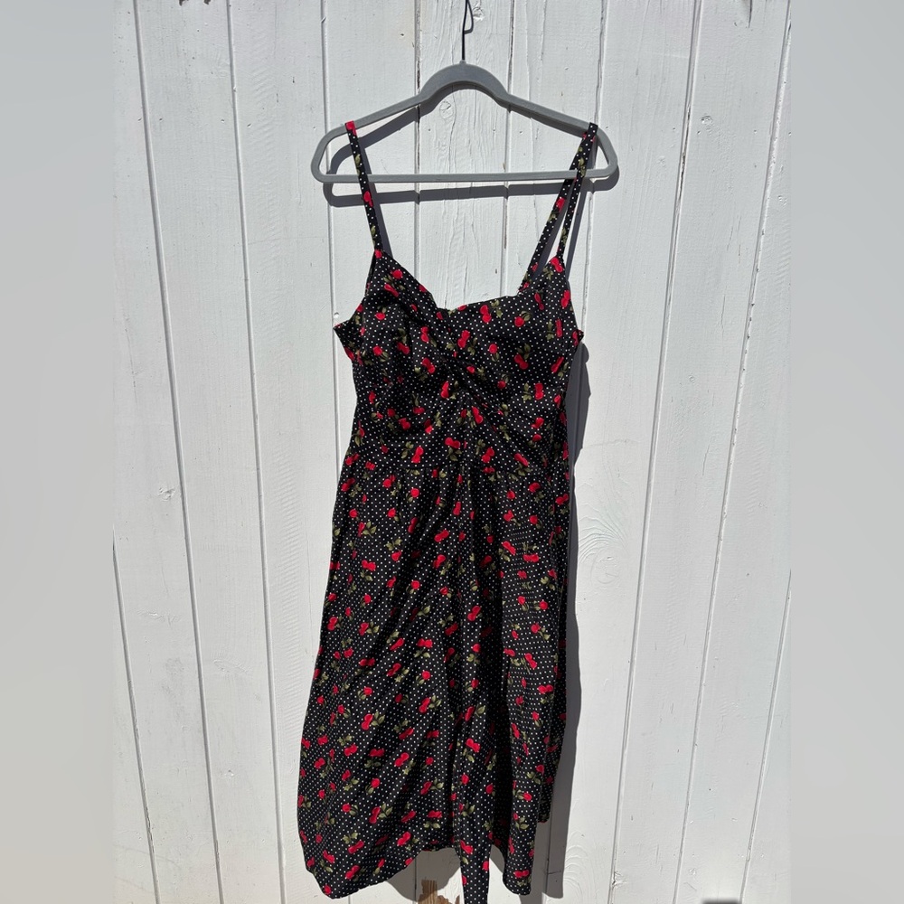 Stop Staring Cherry and Polka Dot Swing Dress Size 18